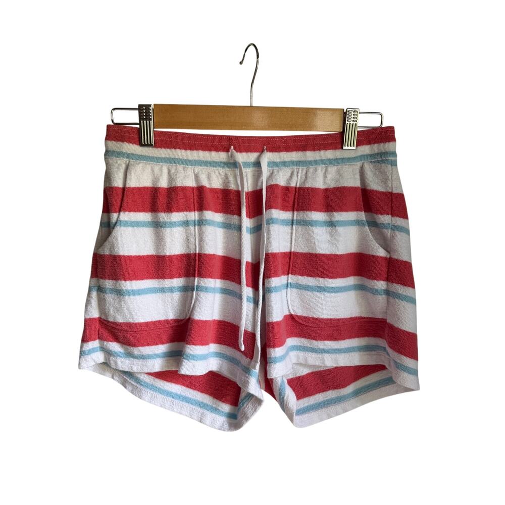 Southern Tide Terry Cloth Beach Shorts Women's Small Striped Drawstring Pockets